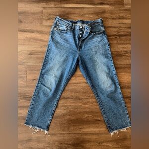 Levi's 501 Women's Blue Cropped Button-Fly Jeans